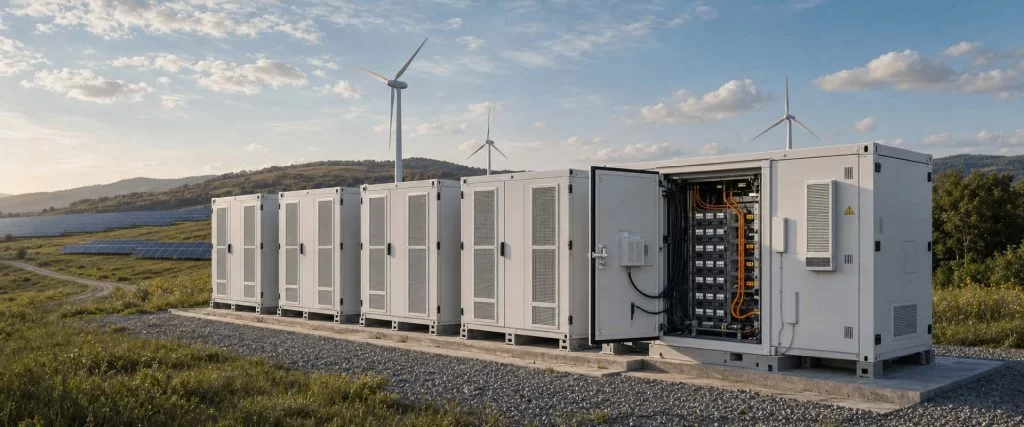 Hinges and locks for energy storage equipment and battery enclosures