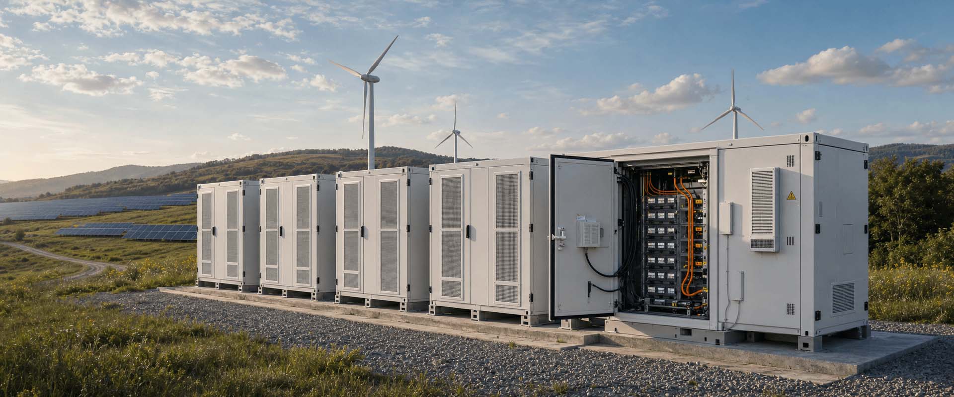 Hinges and locks for energy storage equipment and battery enclosures